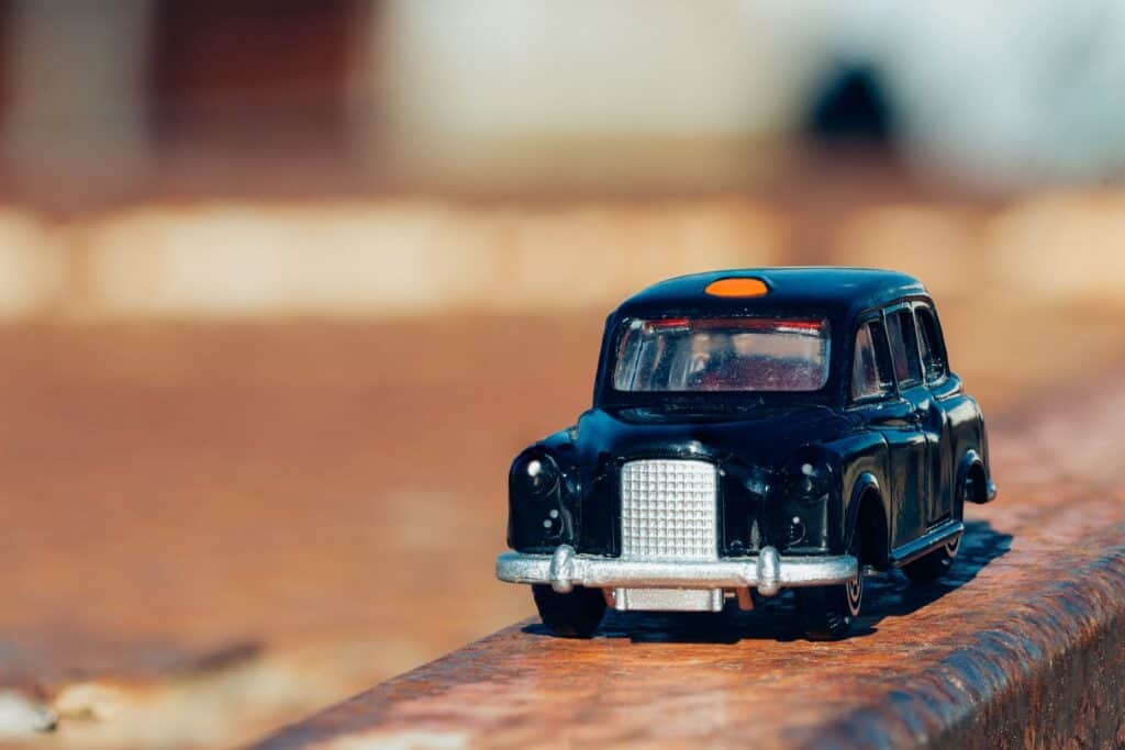 A model of a parked London taxi