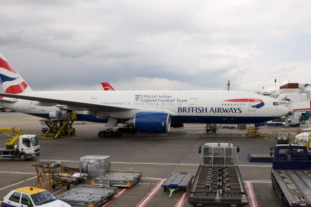 British Airways plane at London Heathrow Airport