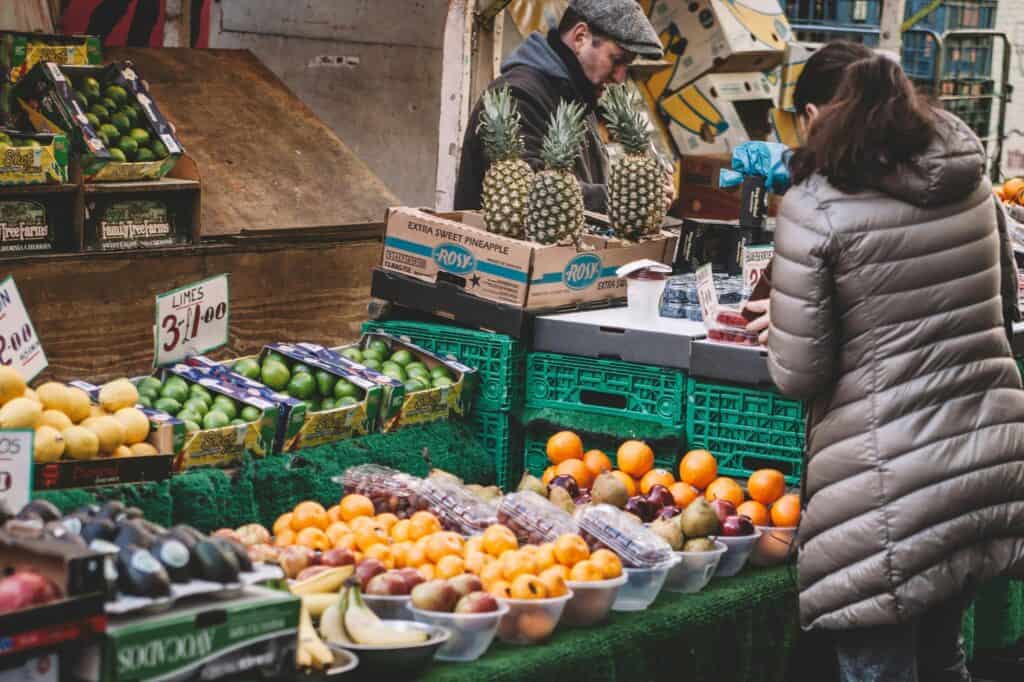 A woman in the local farmers' market